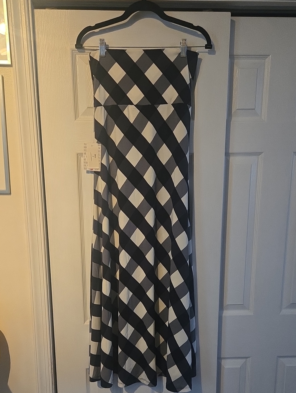 LuLaRoe Black and White Plaid Maxi Skirt Dress